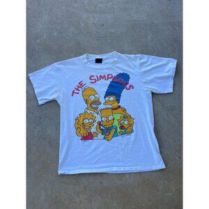 Vintage The Simpsons Graphic T-Shirt White 1989 20th Century Fox Corp Family Pri